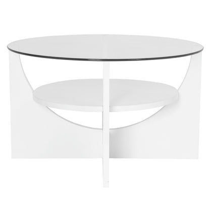 U Shaped Contemporary Coffee Table - White