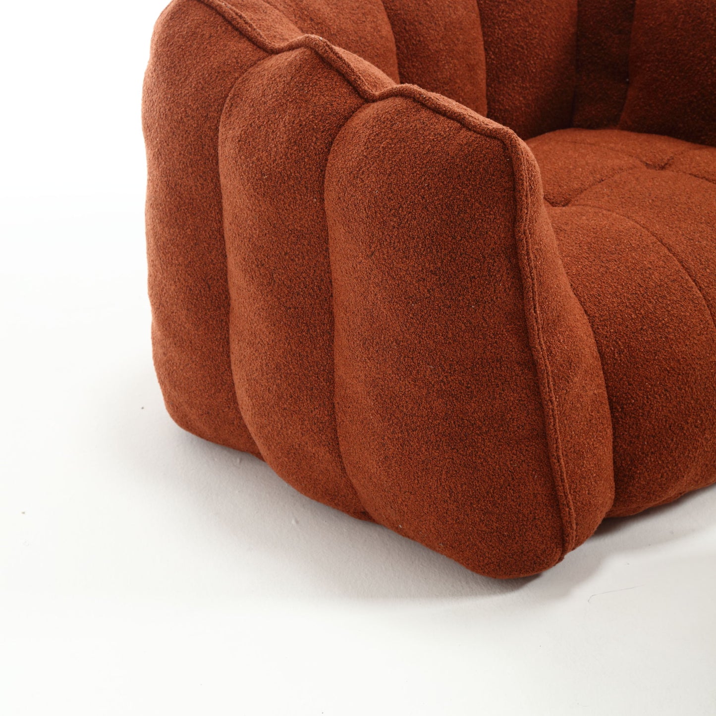 Soft Bean Bag Chair With High Resilient Foam (Chips) - Red / Brown