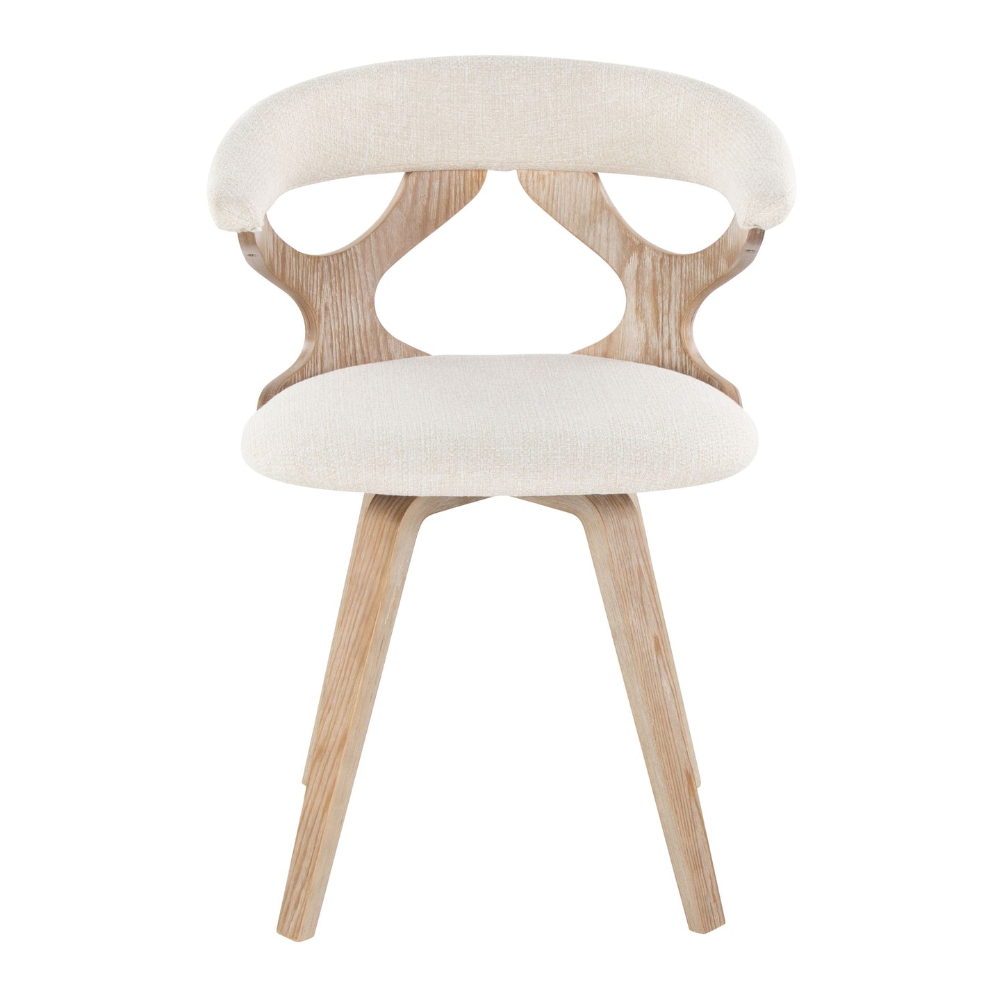 Gardenia - Mid-Century Modern Dining / Chair - White Washed / Cream