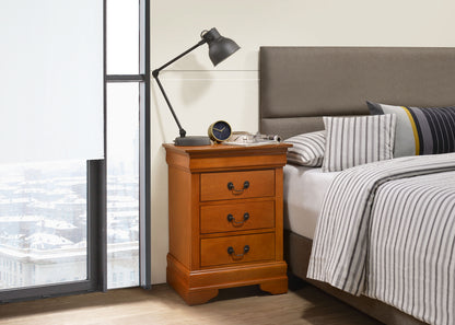 Louis Phillipe - 3 Drawer Nightstand - Oak