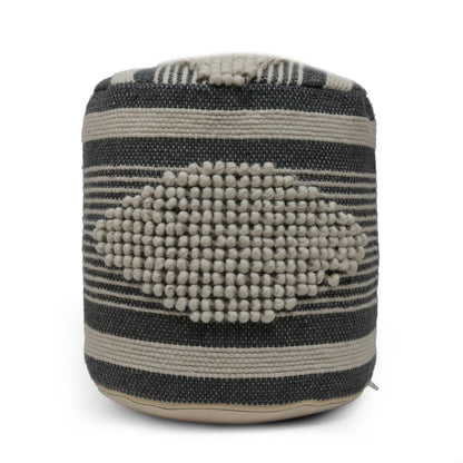 Diamond - Handcrafted Fabric Cylindrical Pouf - Dawn Gray