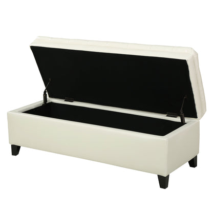 Juliana - Storage Ottoman With Hidden Compartment - Ivory
