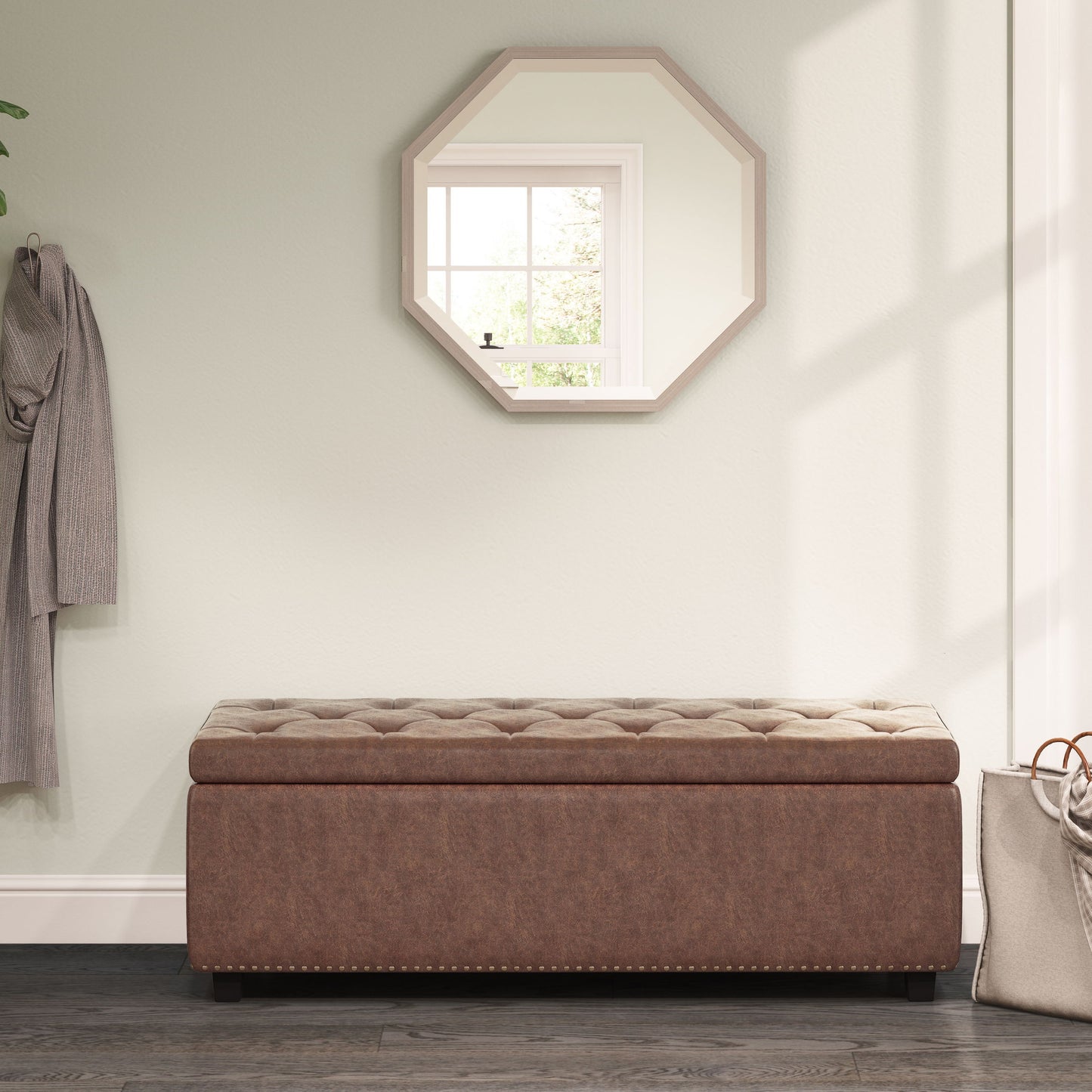 Hamilton - Storage Ottoman - Distressed Umber Brown