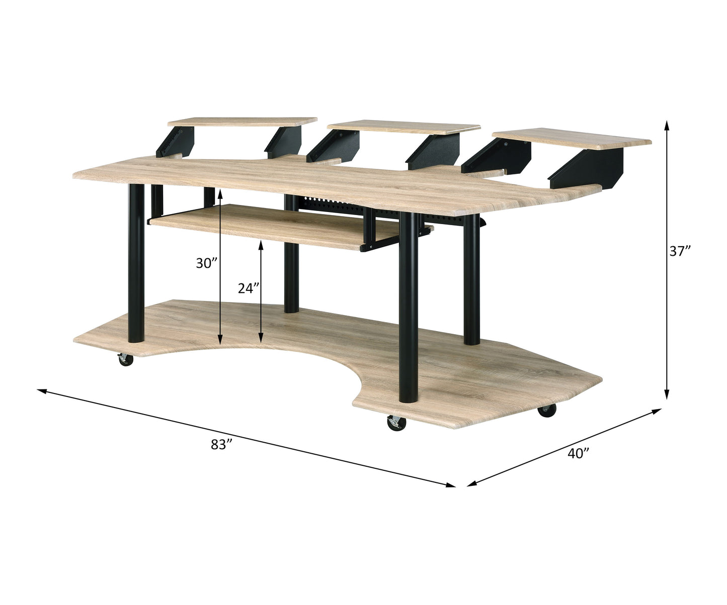 Eleazar - Music Recording Studio Desk - Oak