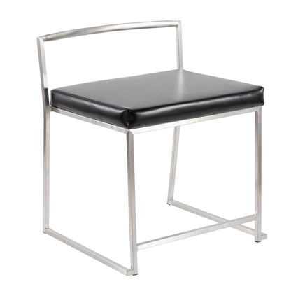Fuji - Contemporary Stackable Dining Chair (Set of 2) - Black