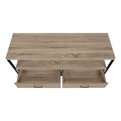TV Stand, Console, Media Entertainment Center, Storage Drawers, Living Room, Bedroom, Contemporary, Modern - Taupe