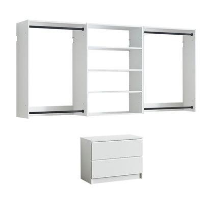 Devi - Wall Mounted Wood Closet System Modular Versatility And Warm - White