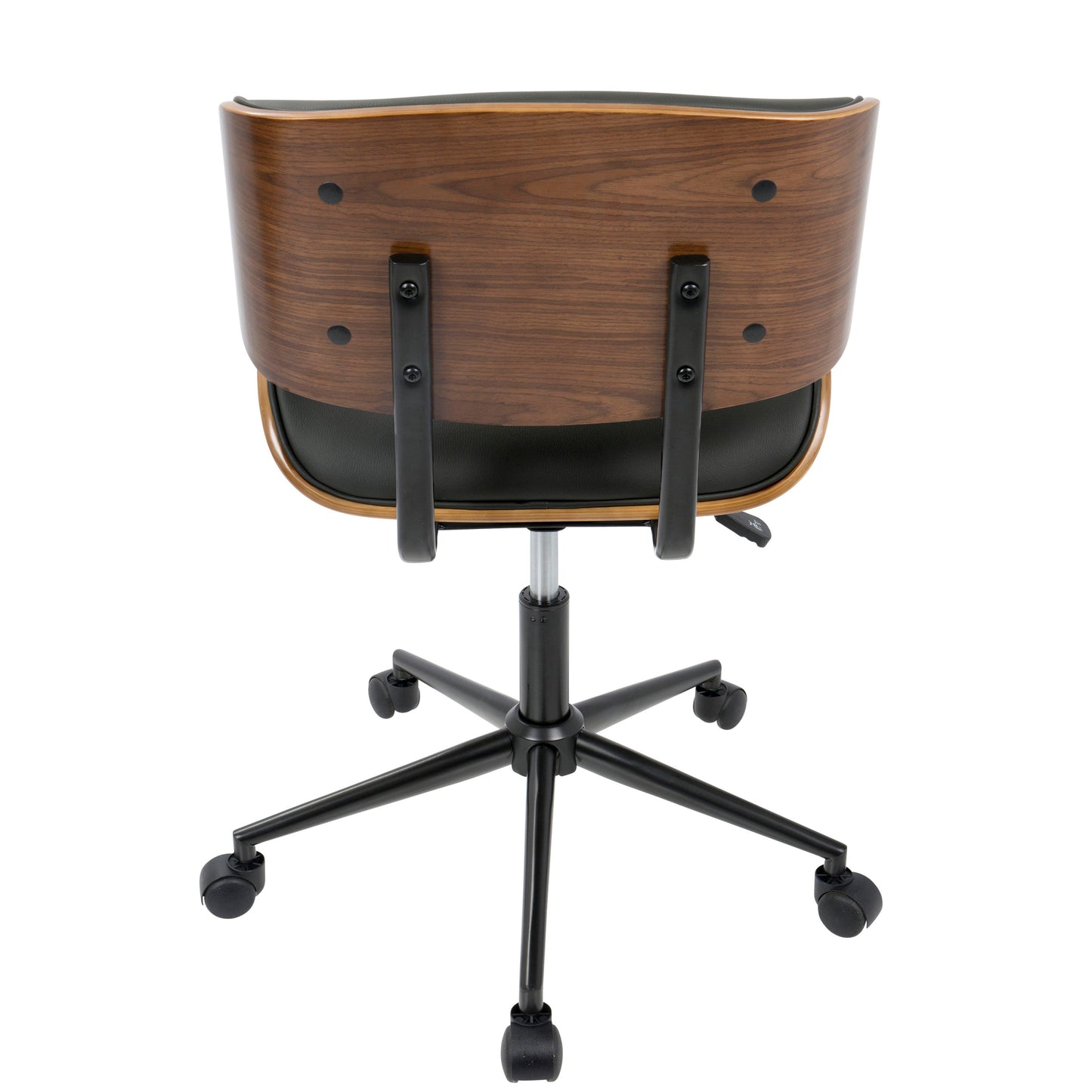 Lombardi - Mid-Century Modern Adjustable Office Chair With Swivel - Walnut / Black