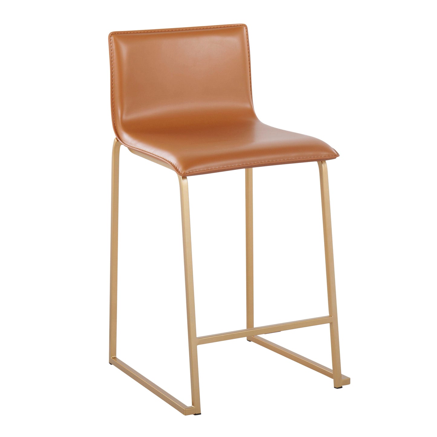 Mara - Contemporary Counter Stool (Set of 2) - Gold / Camel