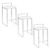 Fuji - Contemporary Stackable Counter Stool (Set of 3) - White - Velvet