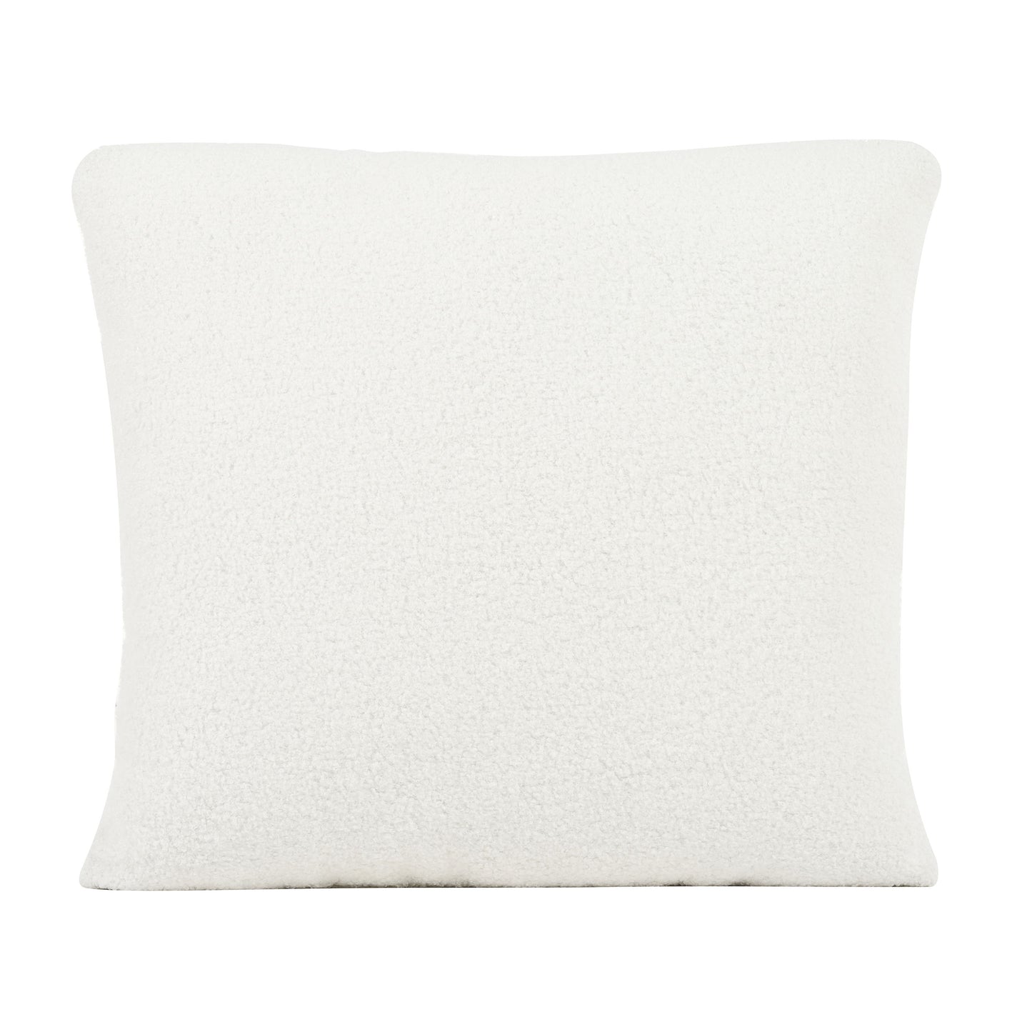 Modern Teddy Fabric Accent Chair - Mid - Century Upholstered Armchair With Pillow And Wood Legs For Living Room, Or Reception Room - White