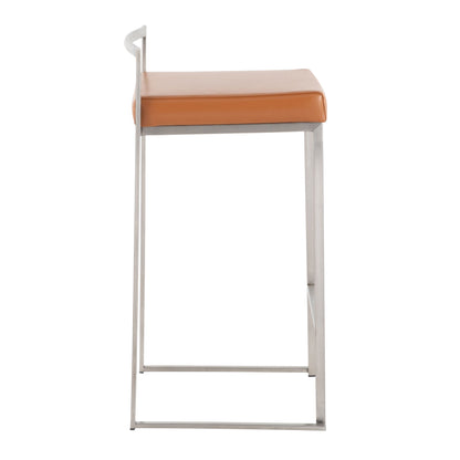Fuji - Contemporary Stackable Counter Stool (Set of 2) - Camel