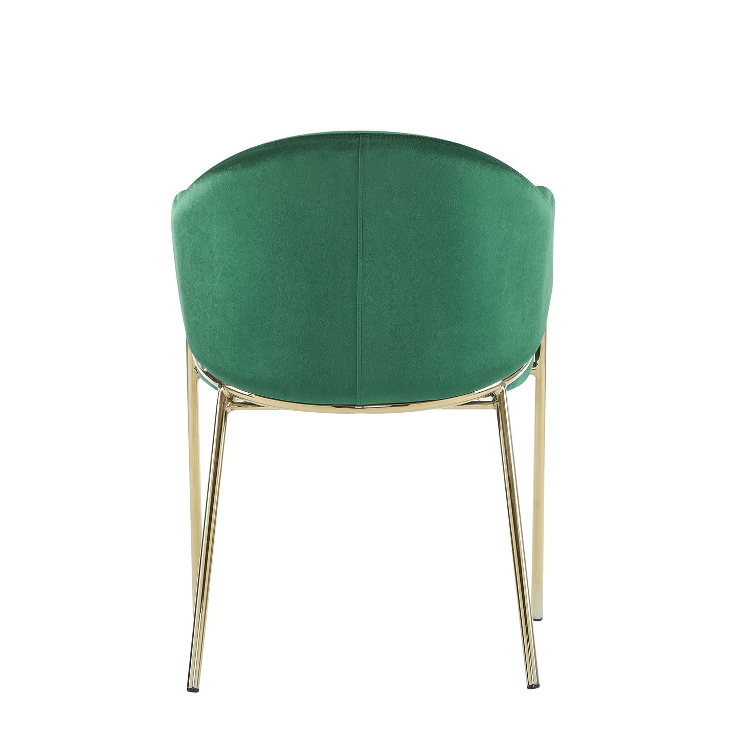 Modern Upholstered Dining Chair With Gold Metal Frame - Emerald / Gold