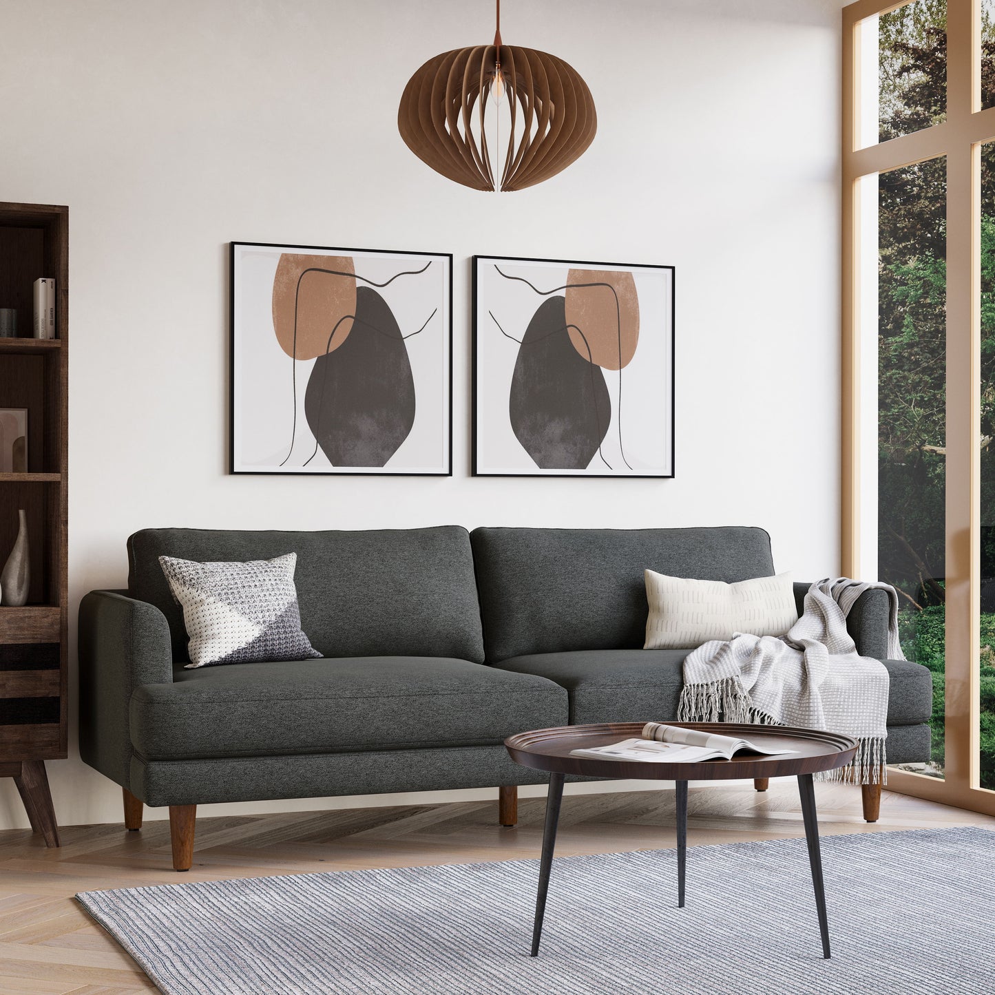 Livingston - Upholstered Sofa - Charcoal Gray