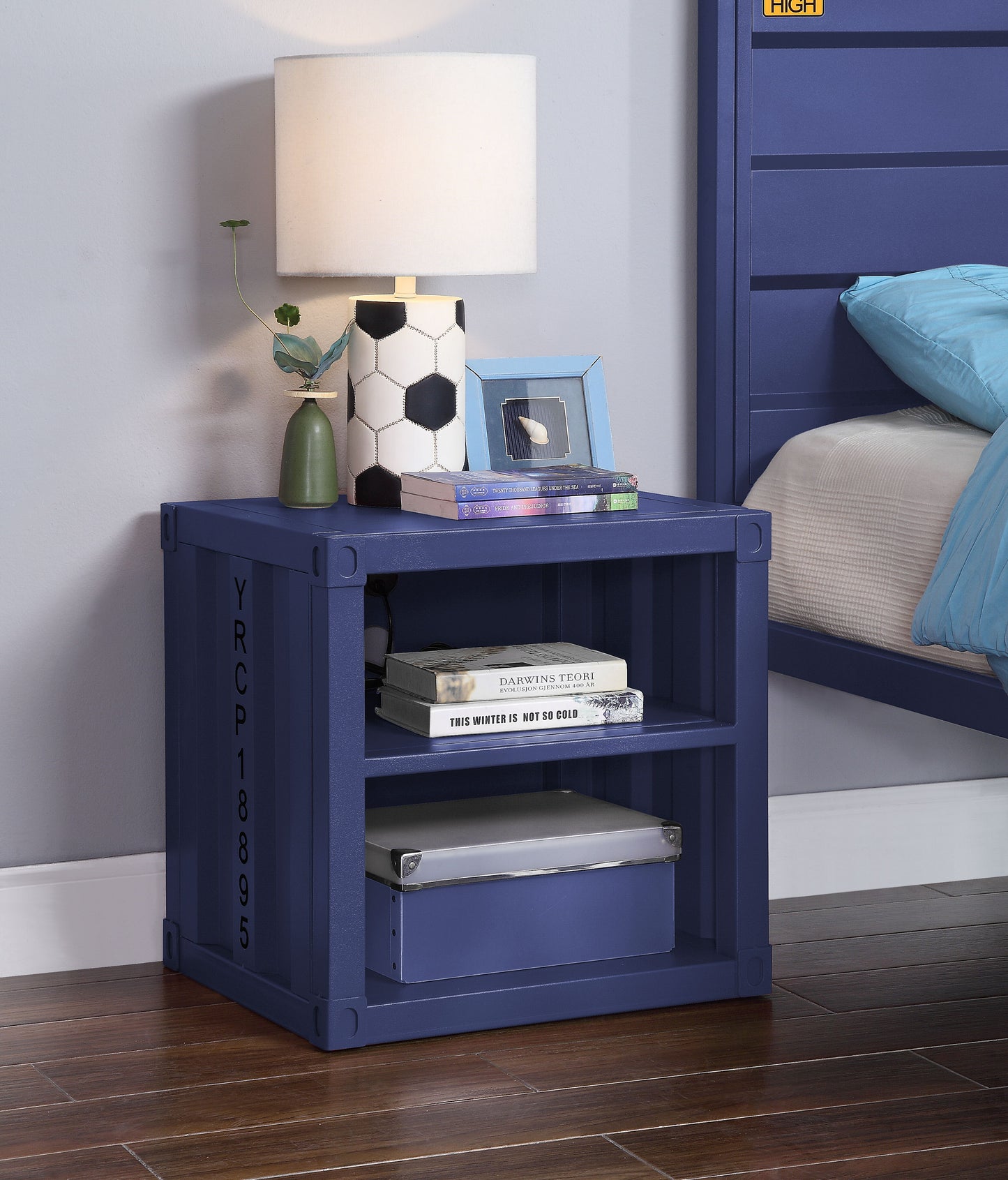Cargo - Nightstand With USB - Blue