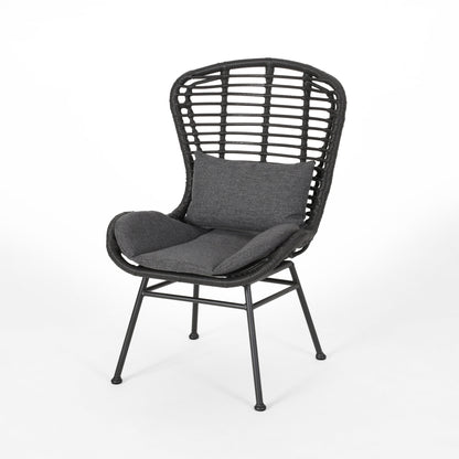 Calypso - Outdoor Chair With Water Resistance Cushion And Iron Frame - Gray