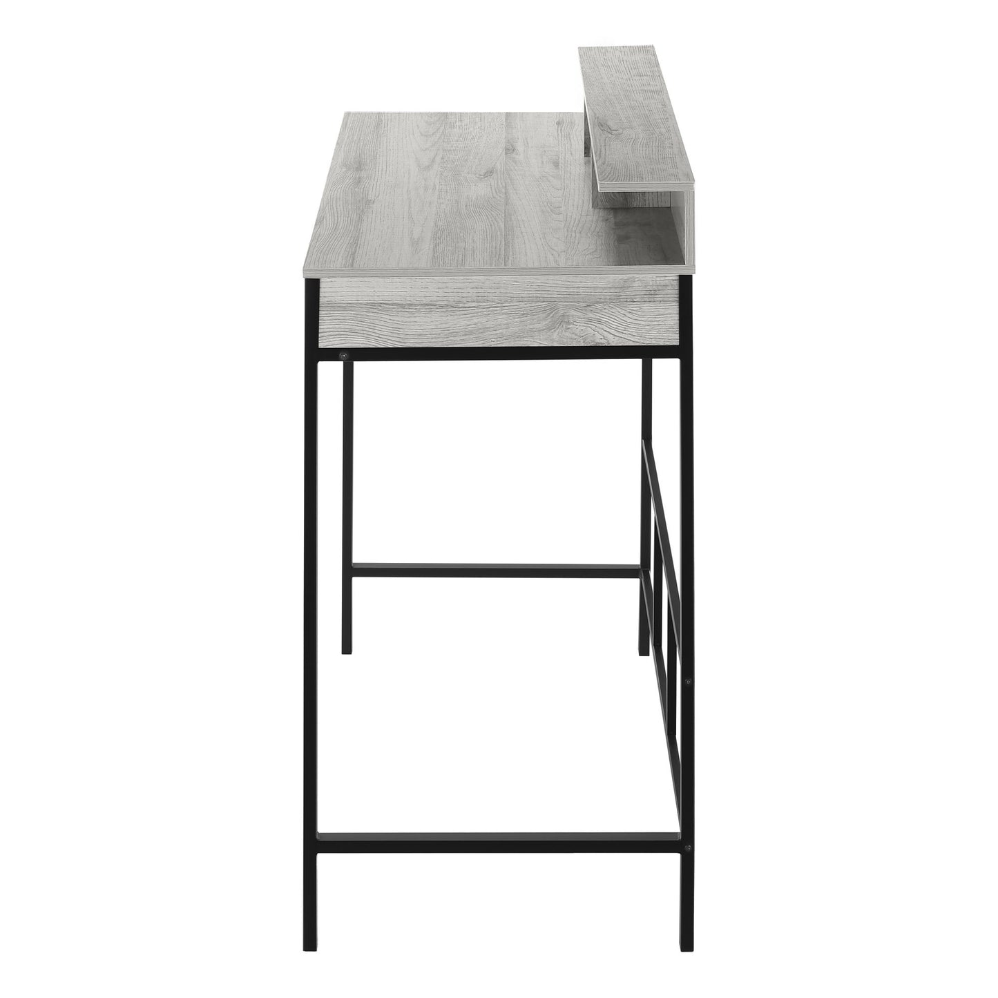 Computer Desk, Home Office, Standing, Storage Shelves, Laptop, Contemporary & Modern - Gray