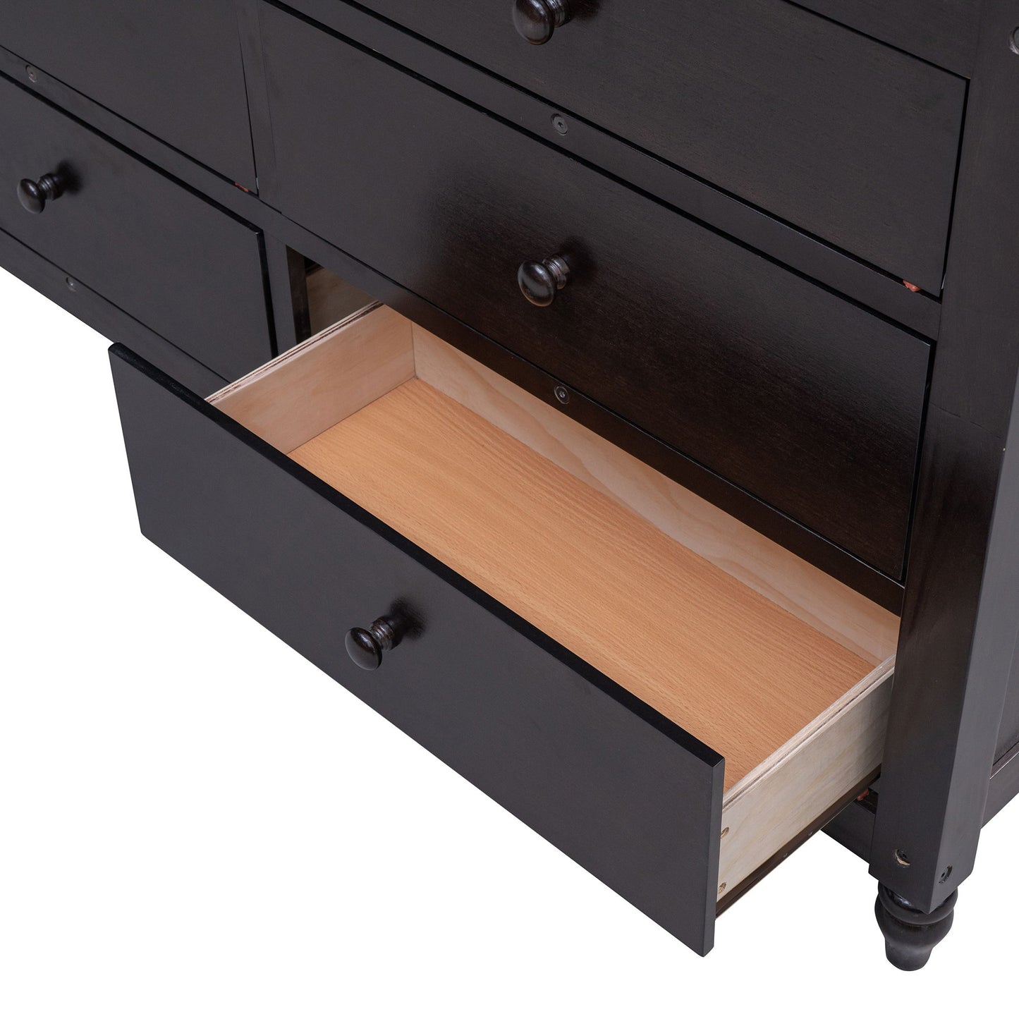 Full Size Loft Bed With Drawers And Desk With Shelves - Espresso