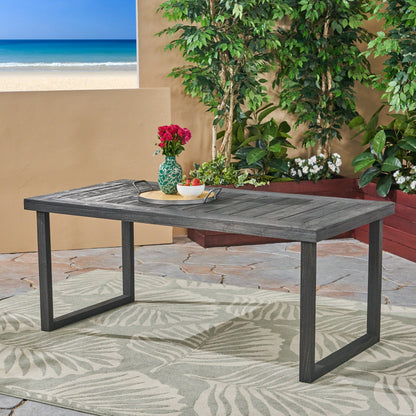Outdoor Dining Table - Sandblast Dark Gray