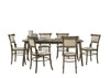 Bistro - 7 Piece Dining Table With Off White Fabric Dining Chairs (Set of 7) - Vintage Walnut