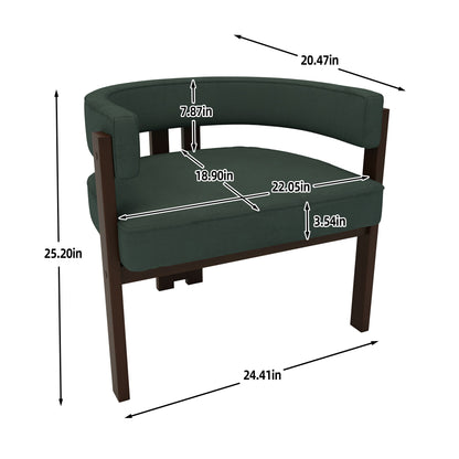 Modern Accent Chair Teddy Upholstered Armchair With Open Back 3 Legs Barrel Dining Chair Comfy Side Chair (Set of 2) - Emerald