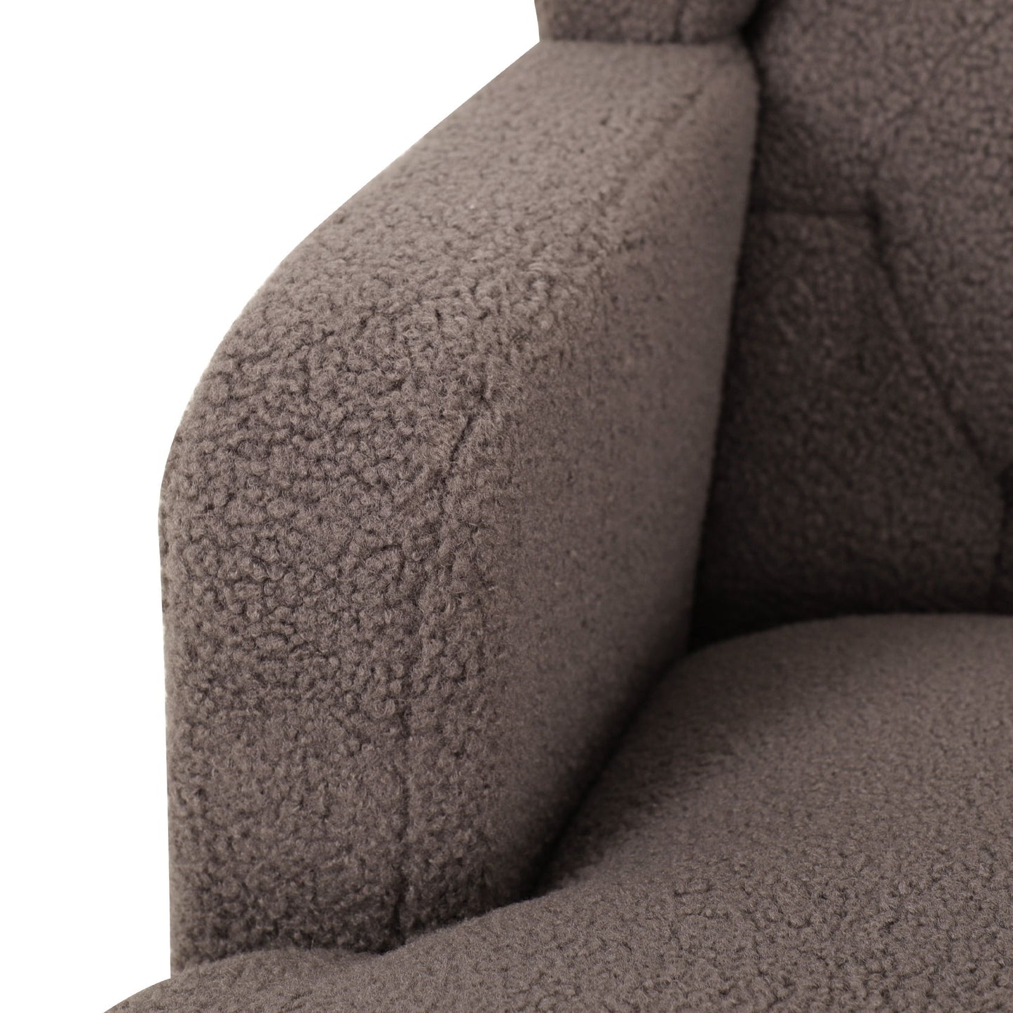 Upholstered Accent Chair Tufted Armchair For Living Room, Russet - Brown