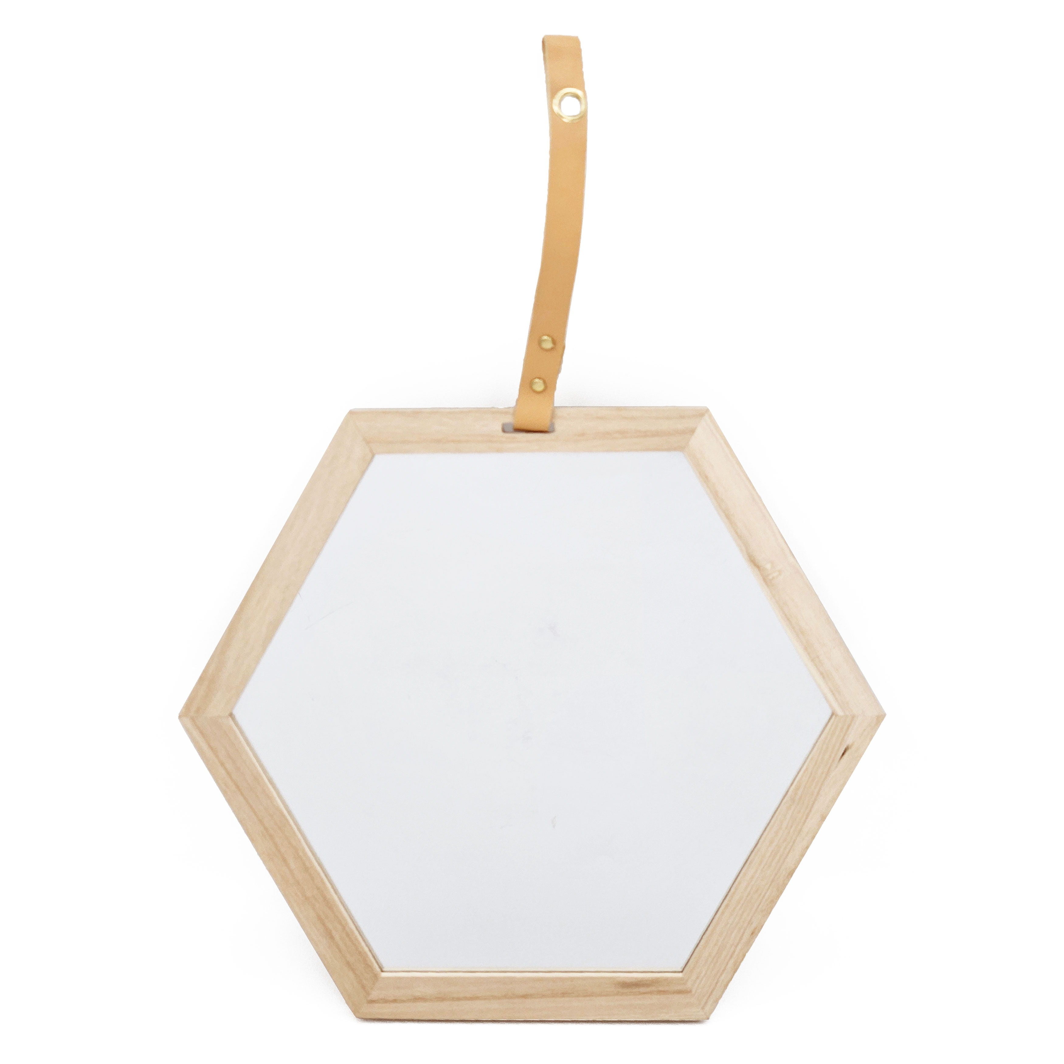 Harlan - Hexagon Mirror - Beige Brown