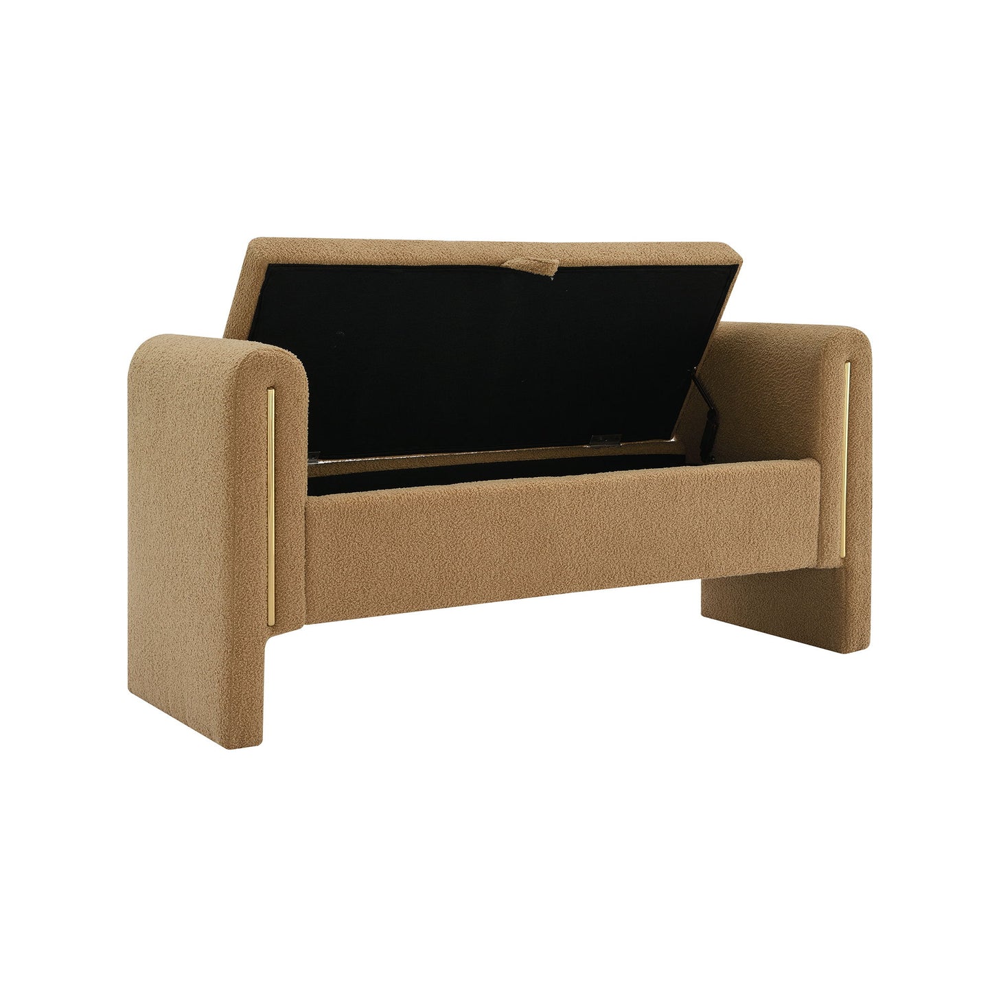 Modern Teddy Bed End Bench With Arms And Storage, Upholstered Large Foot Rest Stool, Comfy Window Vanity Bench For Living Room, Dorm, Coffee Table, Teddy - Coffee