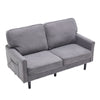 Mid Century Modern Loveseat Sofa, 2 Seater With USB & Removable Pillow Cover - Gray