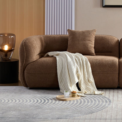 Sectional Sofa With Durable Fabric, Solid Wood Frame, And High Density Sponge Fill - Camel