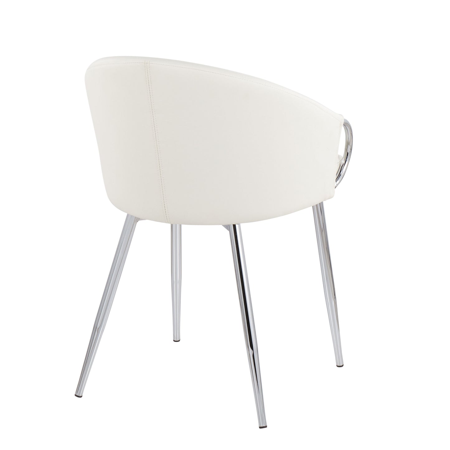 Claire - Contemporary / Glam Chair (Set of 2) - Chrome / White