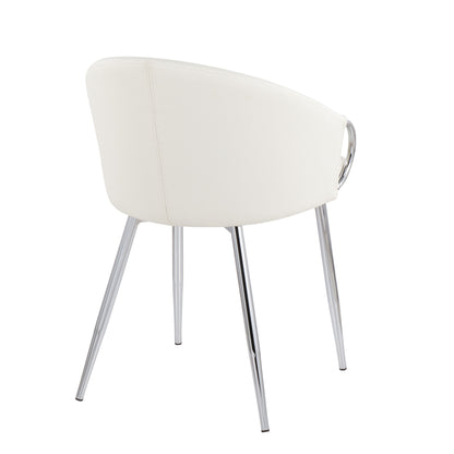 Claire - Contemporary / Glam Chair (Set of 2) - Chrome / White