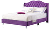Queen Elegant Transitional Upholstered Bed - Purple