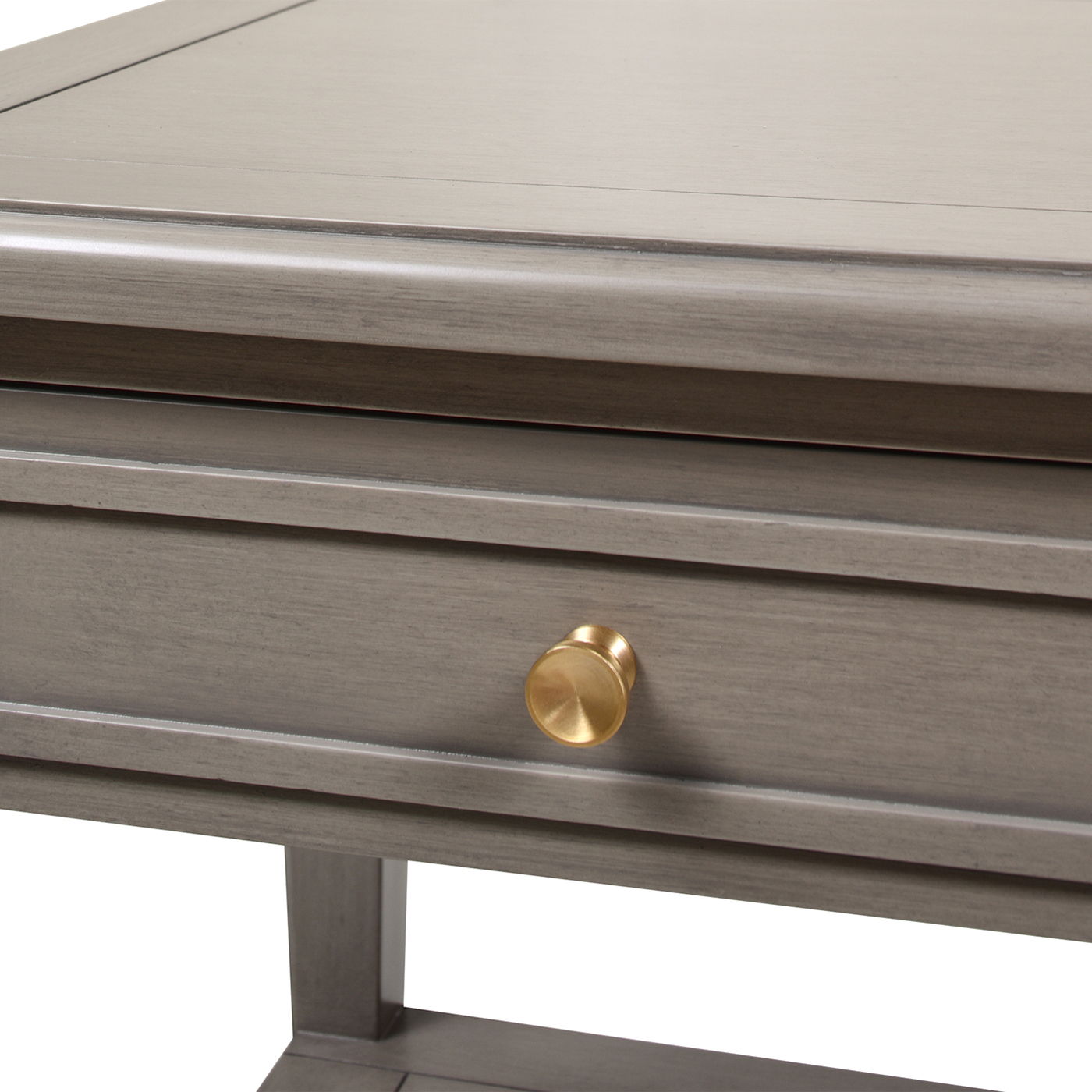Dauphin - Storage Shelf Side Table - Gray Cashmere
