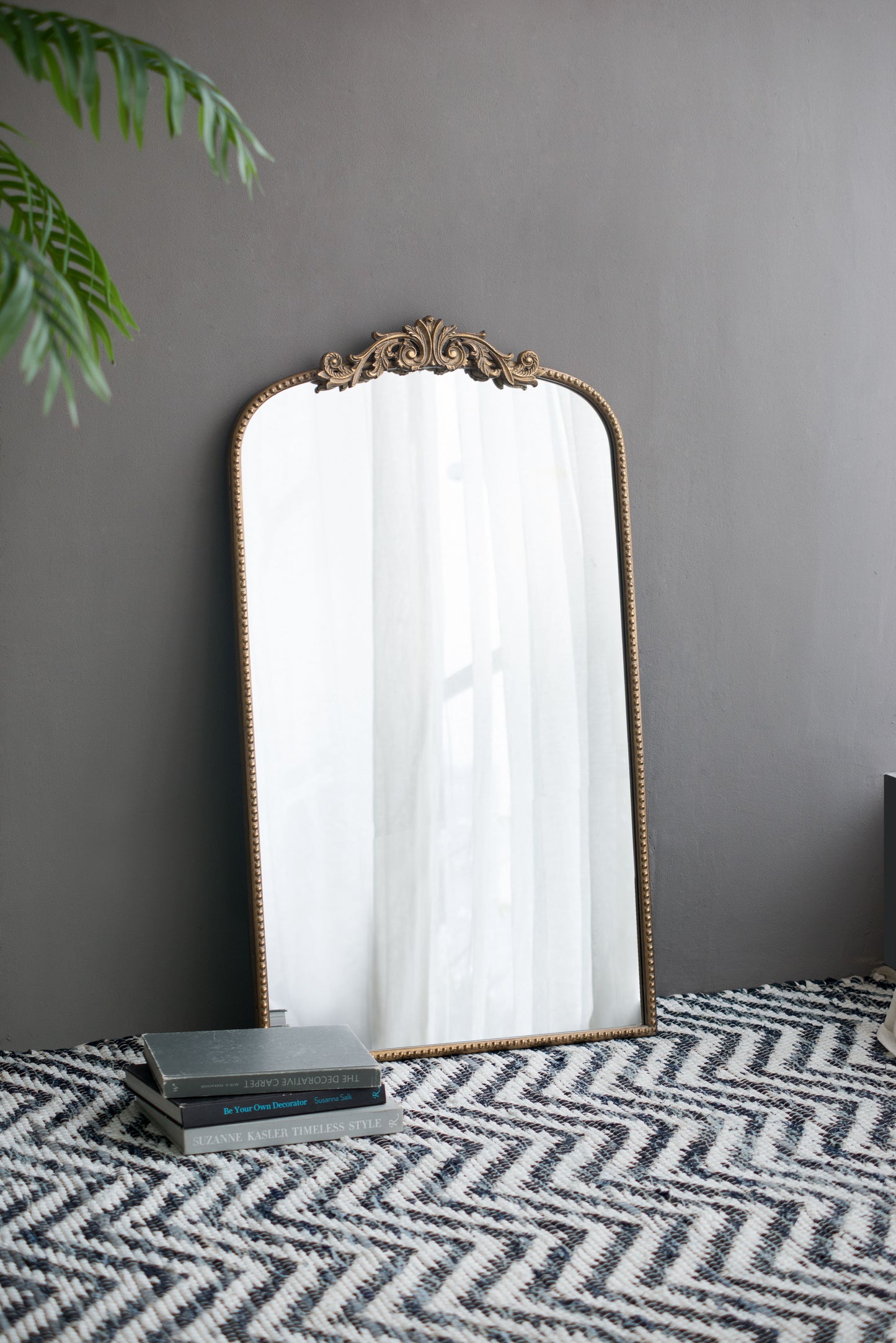 Arch Mirror, Baroque Inspired Wall Decor For Bathroom, Bedroom, Living Room - Gold