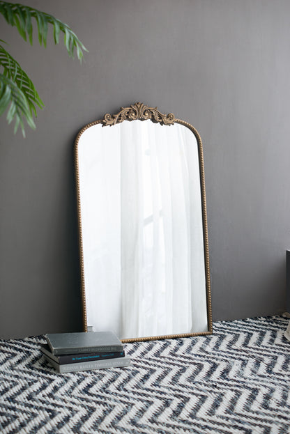 Arch Mirror, Baroque Inspired Wall Decor For Bathroom, Bedroom, Living Room - Gold