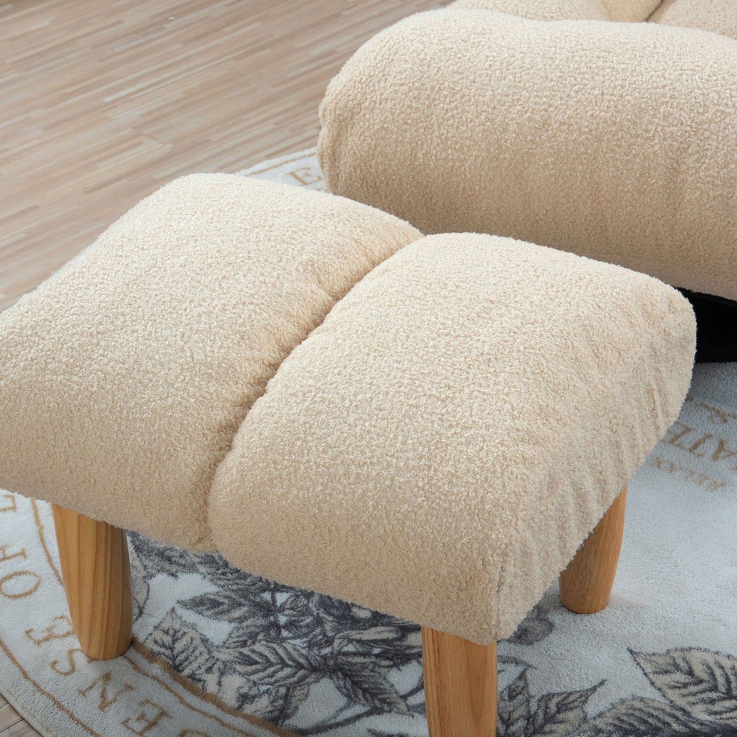 Japanese Style Single Reclining Sofa Chair With Adjustable Features Cotton For Balcony And Leisure - White