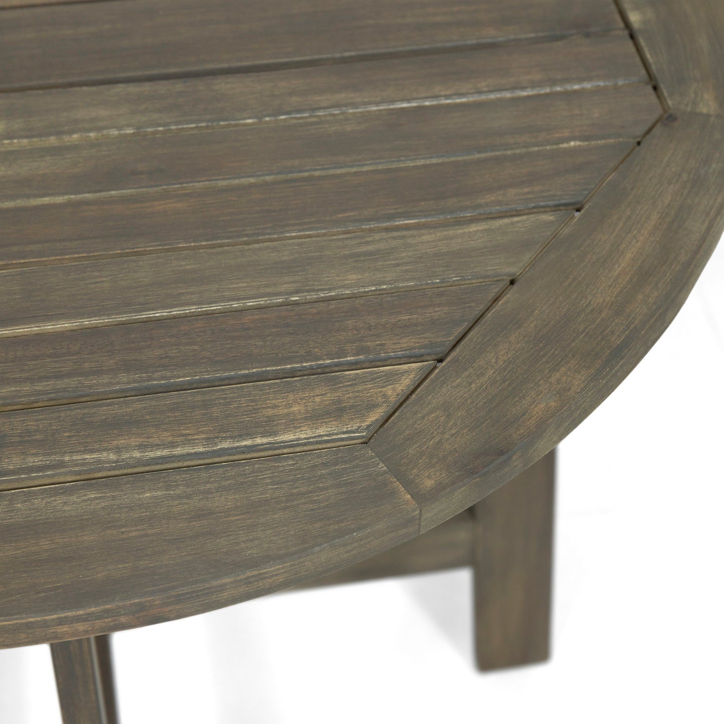 Outdoor Half Round Folding Bistro Table - Gray Finish