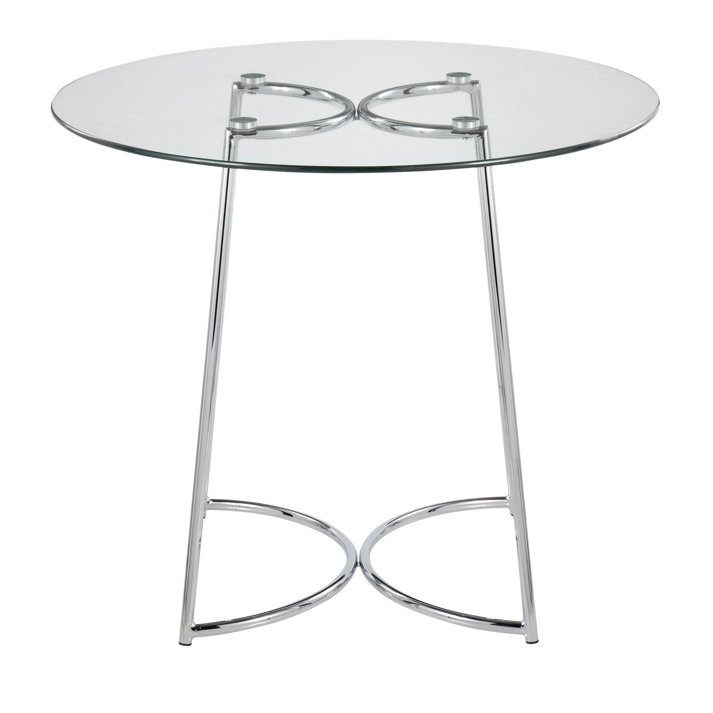 Cece - Contemporary Dinette Table - Chrome / Clear