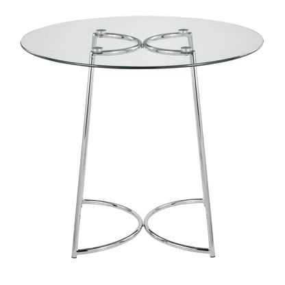 Cece - Contemporary Dinette Table - Chrome / Clear