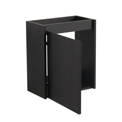 Modern 16" Bathroom Vanity Sink Combo With Ceramic Sink And Cabinet For Small Spaces - Black