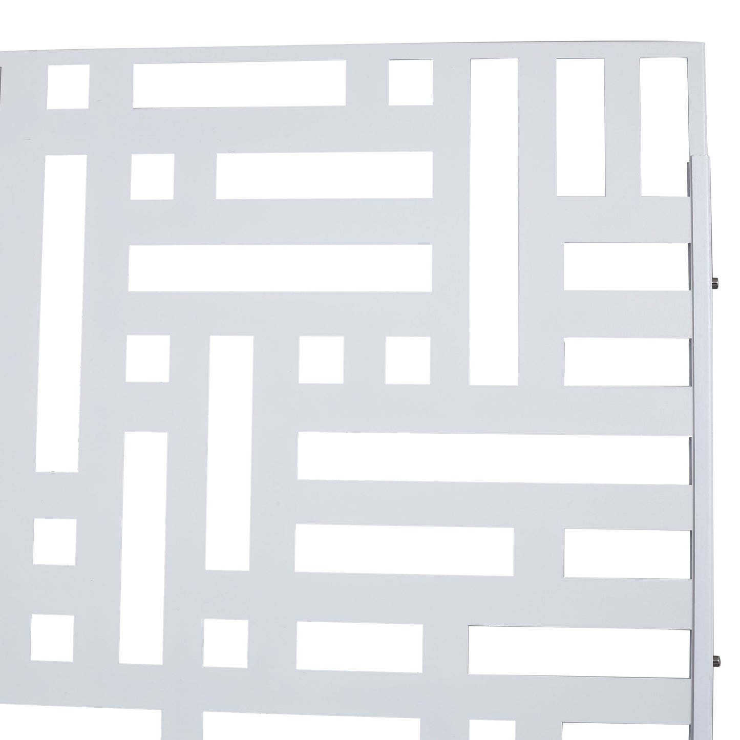Decorative Freestanding Metal Privacy Screen For Indoor & Outdoor Use - White