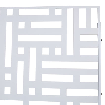 Decorative Freestanding Metal Privacy Screen For Indoor & Outdoor Use - White