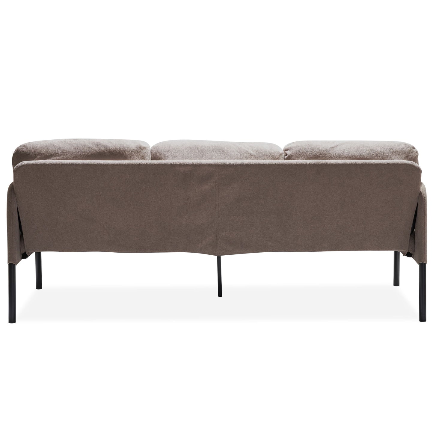 Modern 3 Seater L Shaped Polyester Fabric Sofa With Ottoman, Upholstered For Small Spaces - Beige