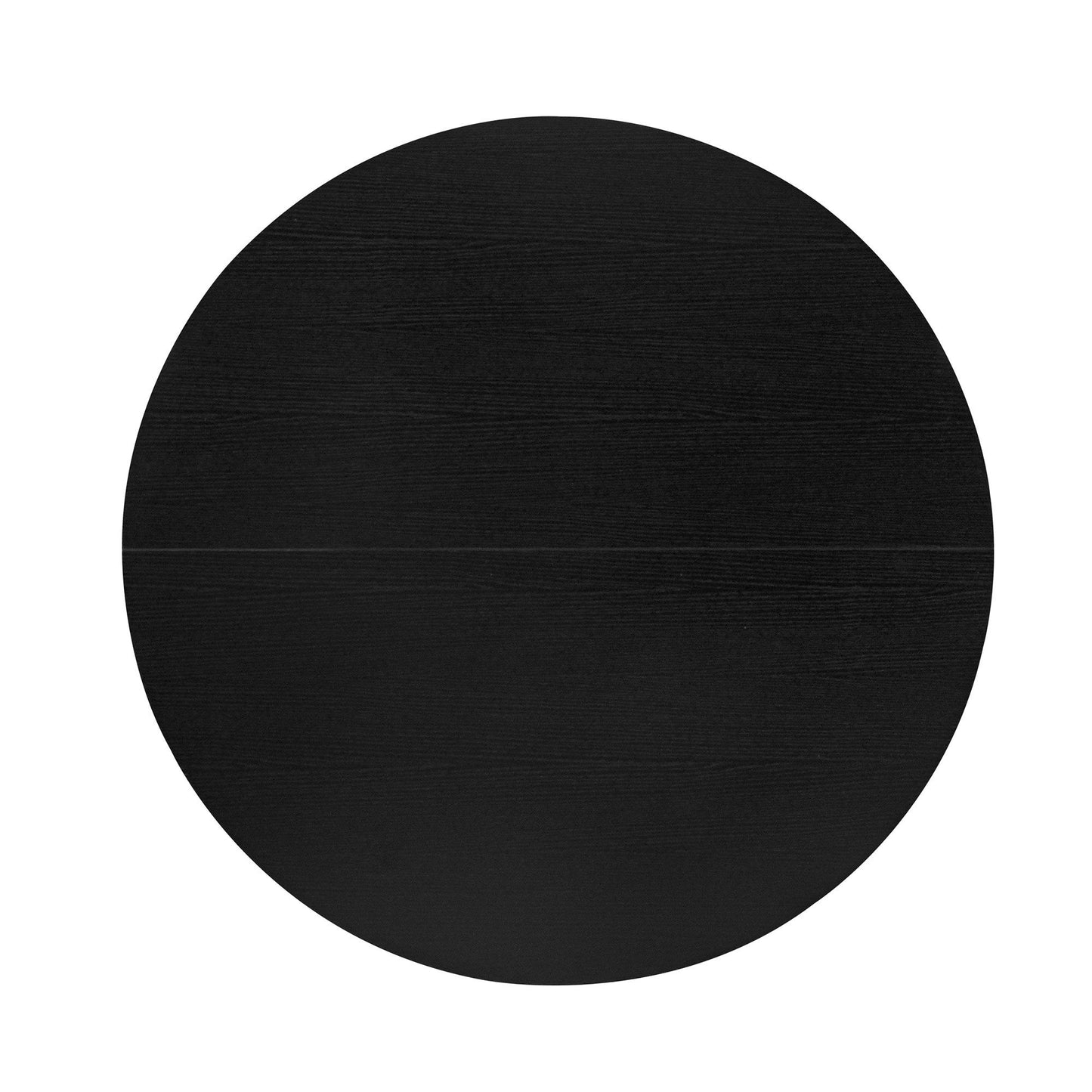 Modern Round Coffee Table With Grille Molding For Living Room, Bedroom, Or Balcony - Black