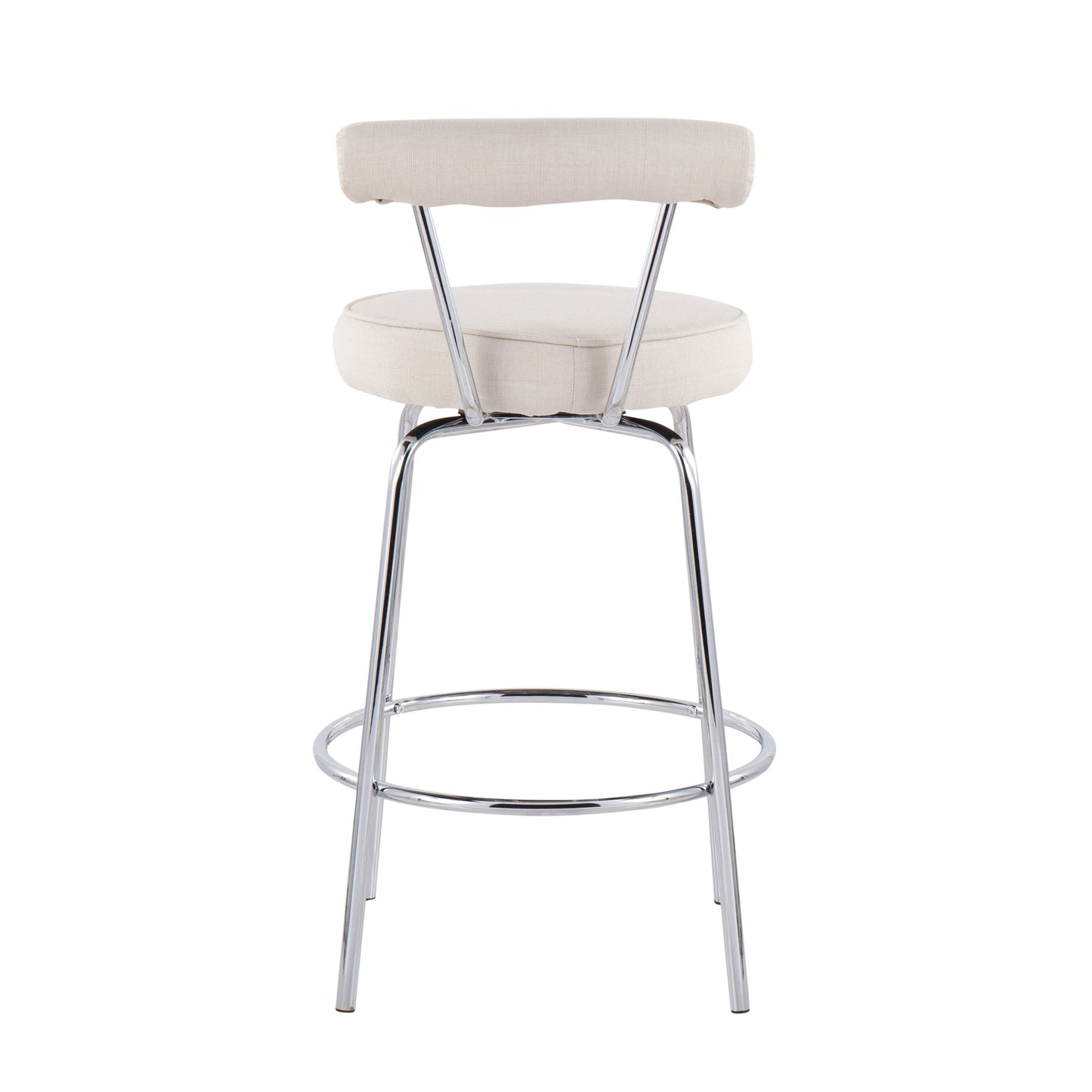 Rhonda - Contemporary Counter Stool (Set of 2) - Chrome / Cream