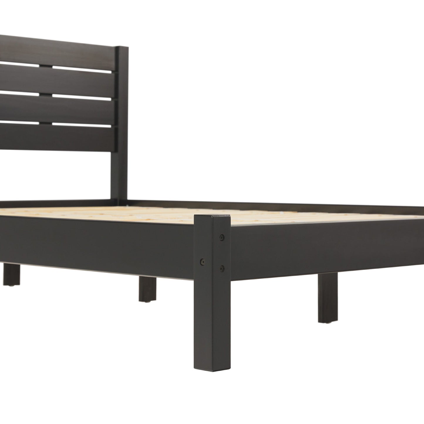 Queen Bedframe Modern Minimalist Boho - Black