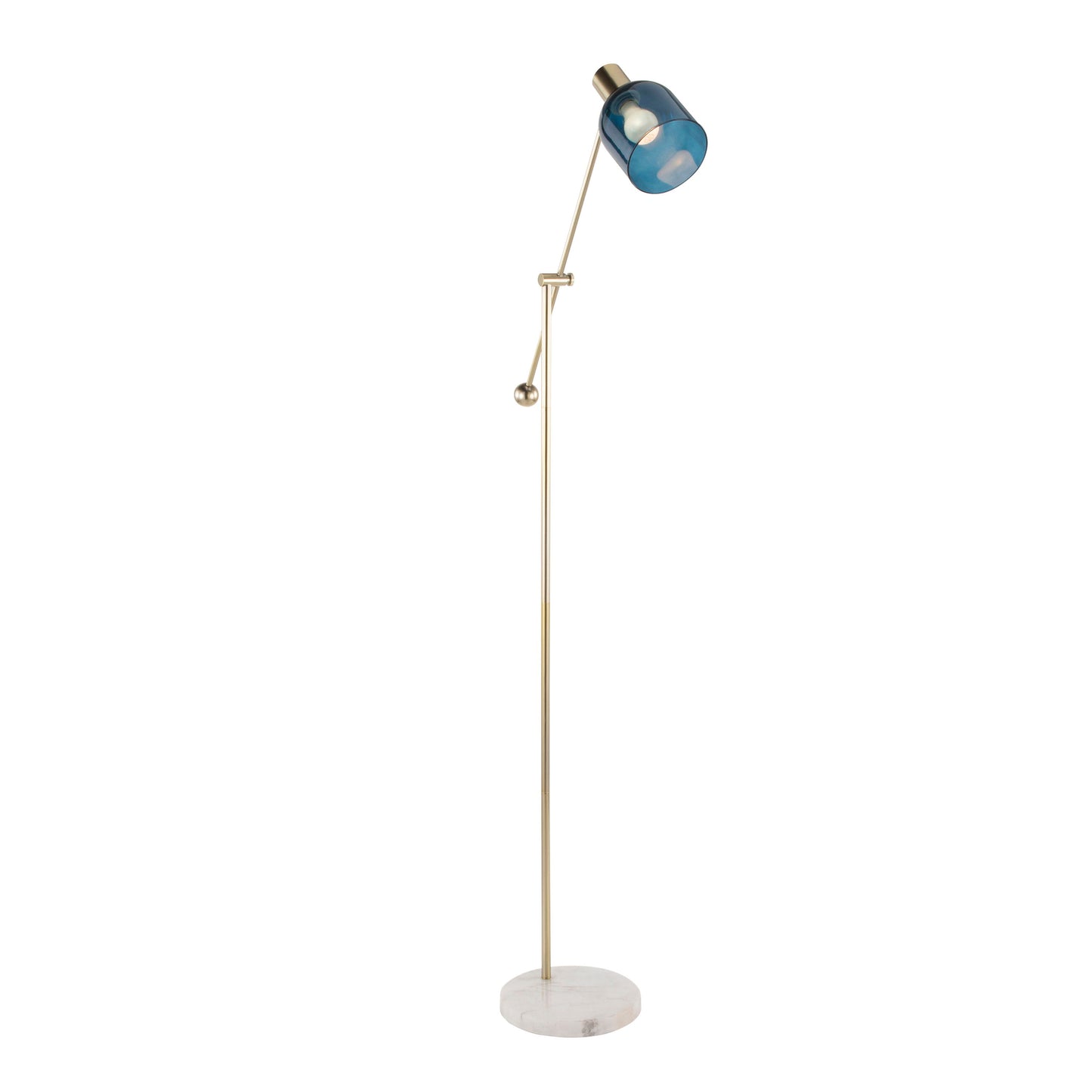 Marcel - Contemporary Floor Lamp - Gold / Blue
