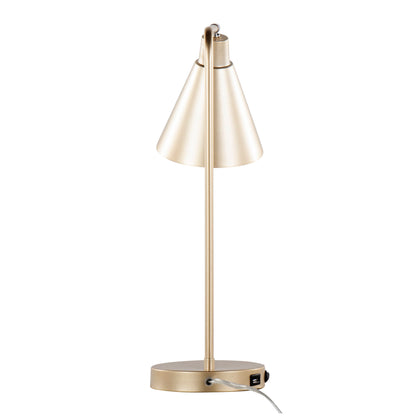 Pix - Contemporary Task Lamp Built In USB Port - Champagne Gold / White