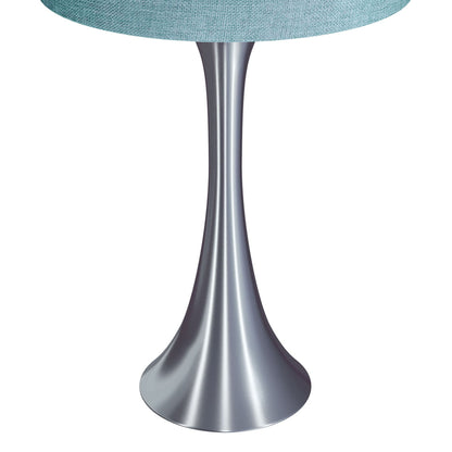Lenuxe - Contemporary Table Lamp (Set of 2) - Nickel / Turquoise